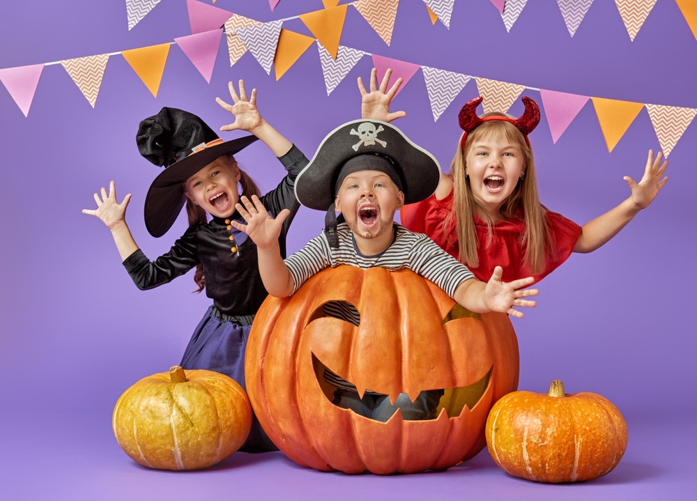 kids dressed up for halloween