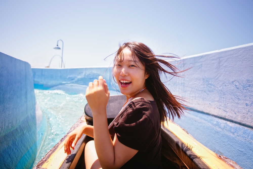 girl on water ride