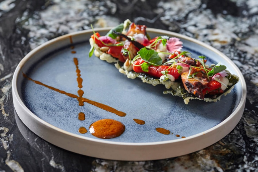 tasty sushi on a flat plate at sushi samba