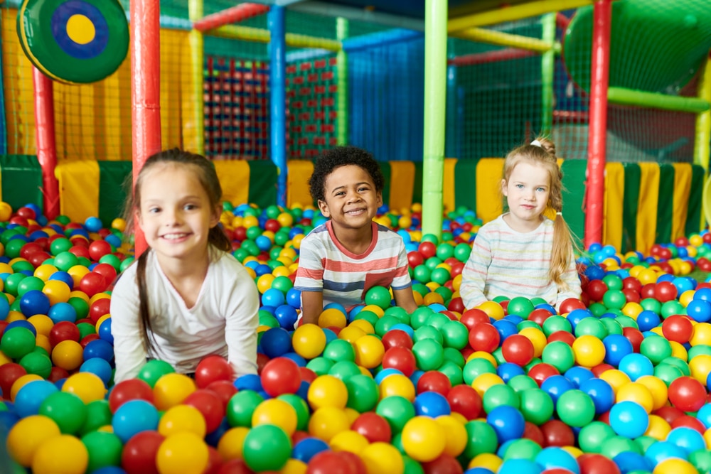kids playing in the ball pit