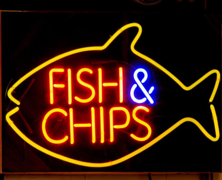 Fish and chip shop sign