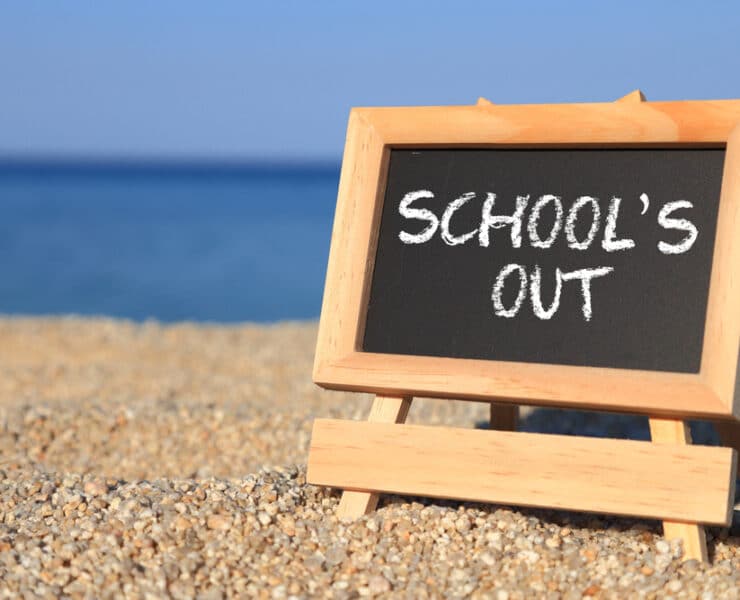 Schools out sign