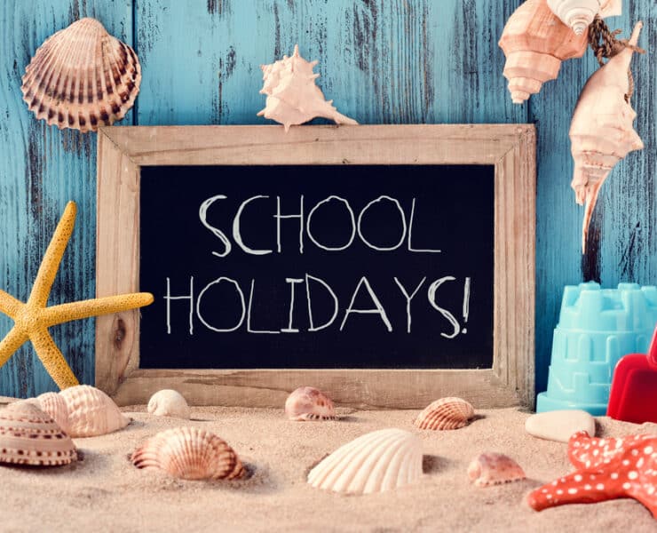 School holidays sign