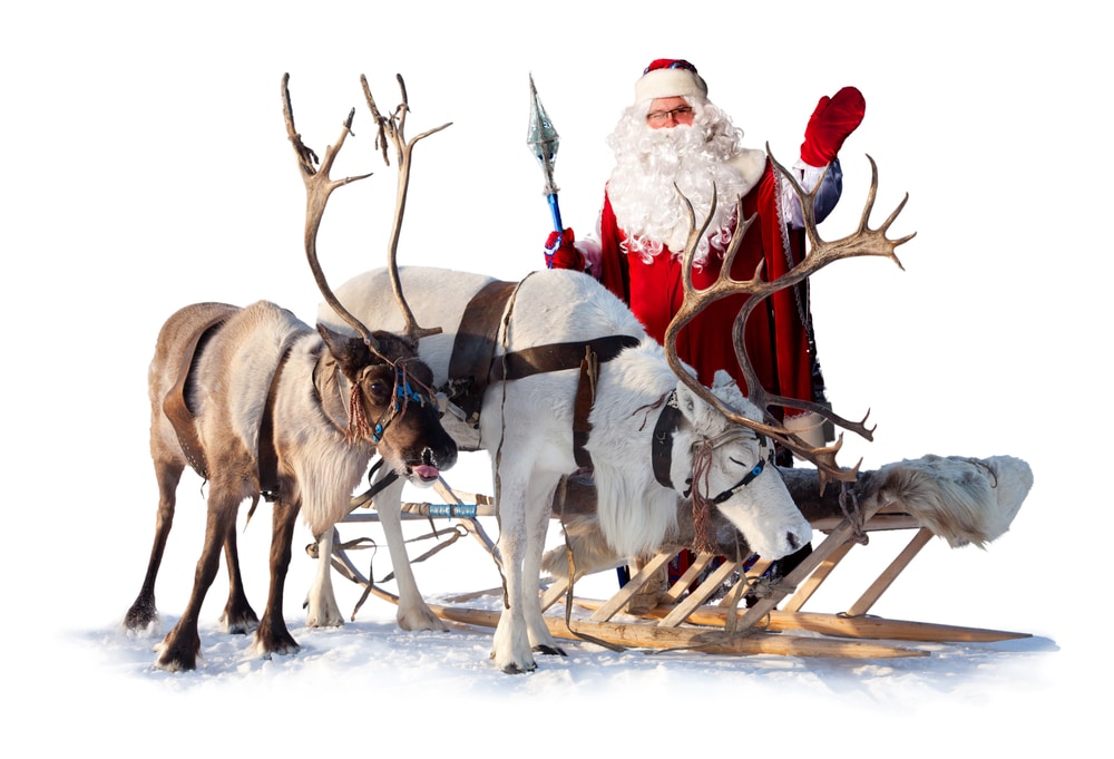 picture of santa and reindeers