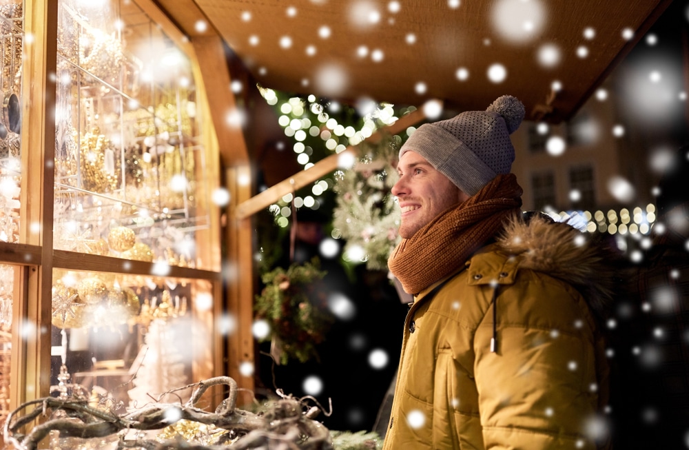 man at christmas market