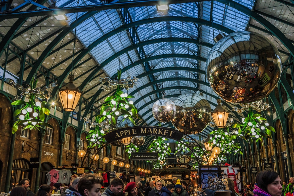 Apple Market at Christmas time in Covent Garden