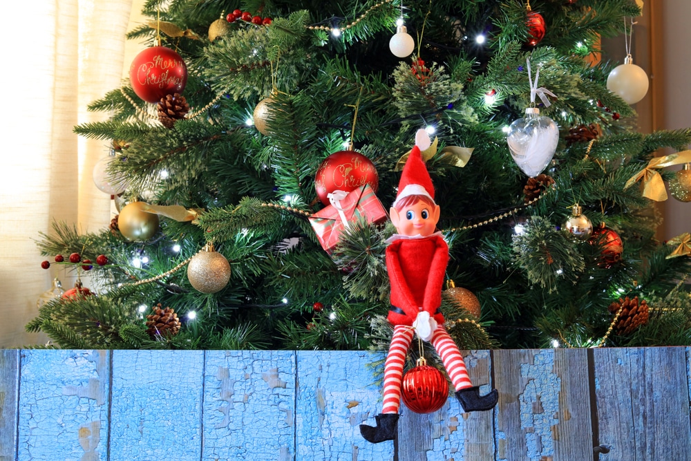elf on christmas tree