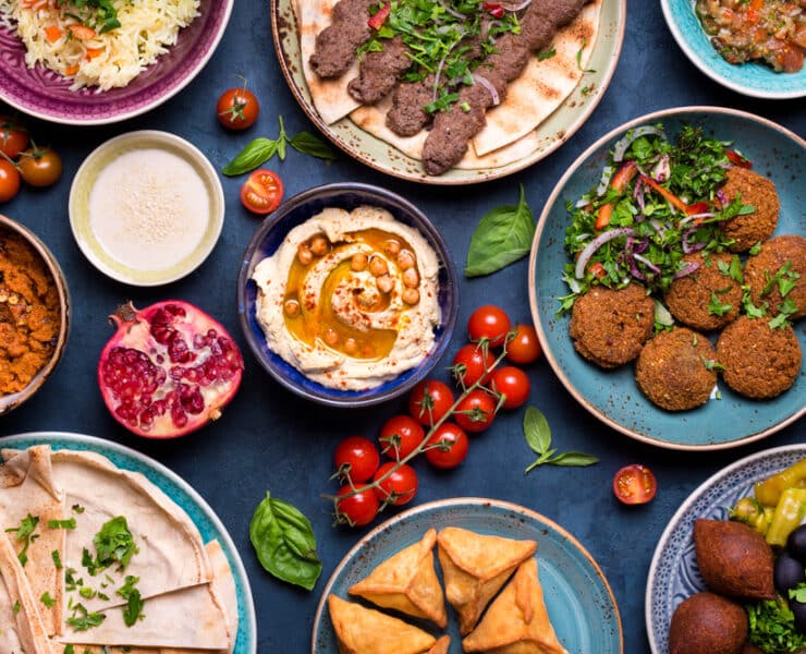 a selection of halal food