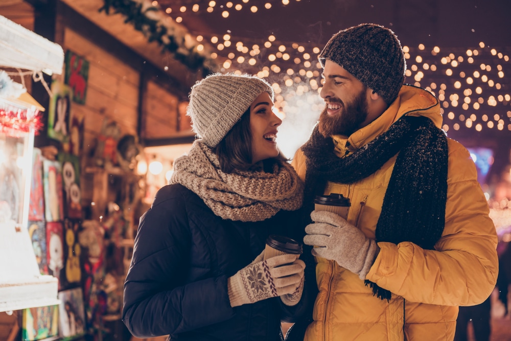 couple at christmas market