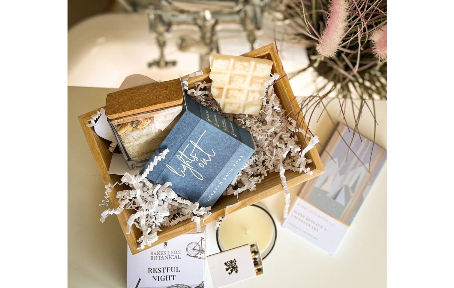 bath bar, candle and sleepy essentials
