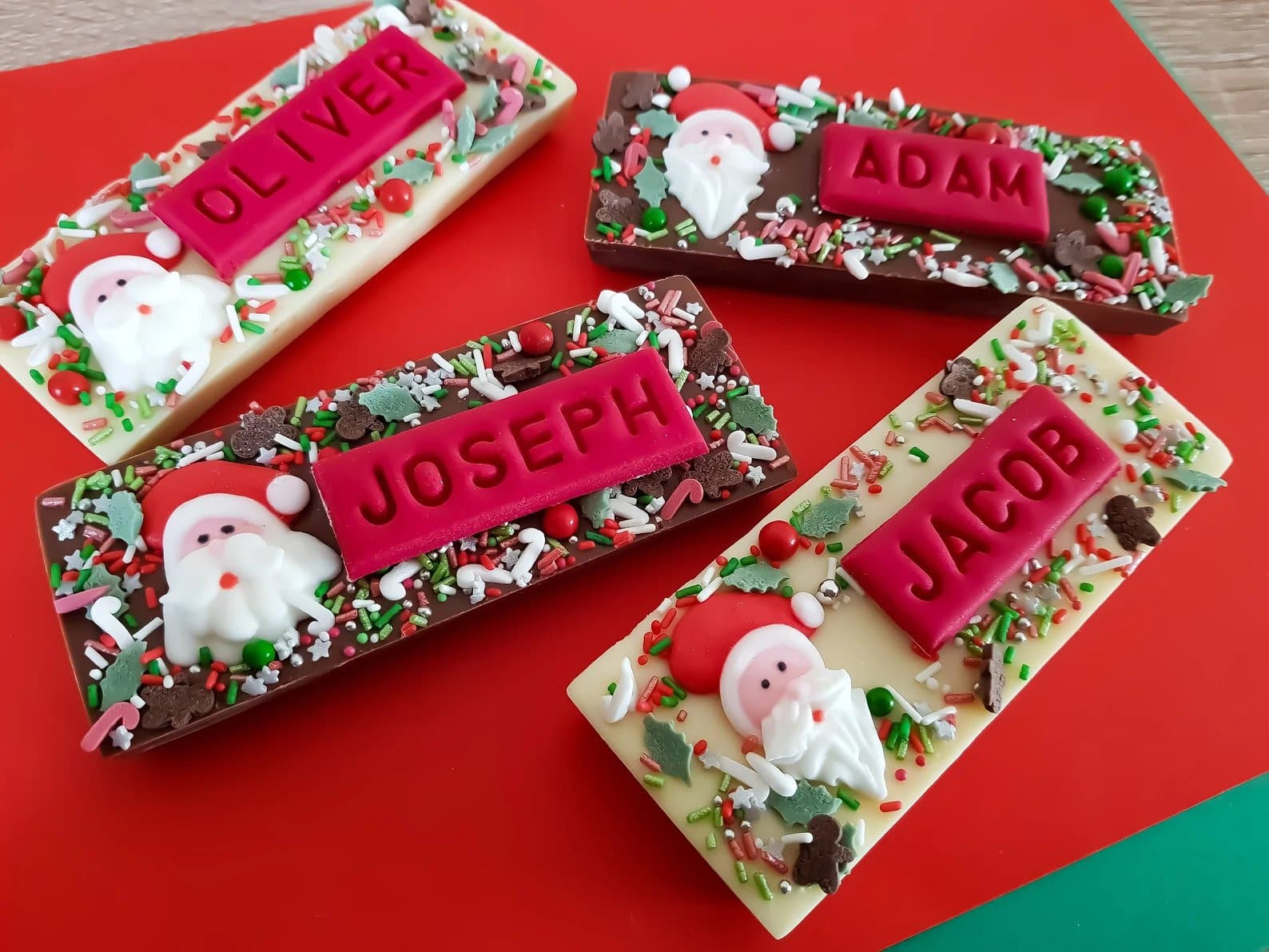 personalisaed christmas chocolate bars