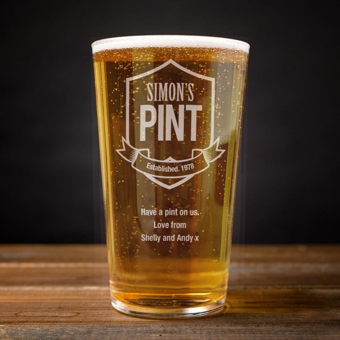 personalised pint glass