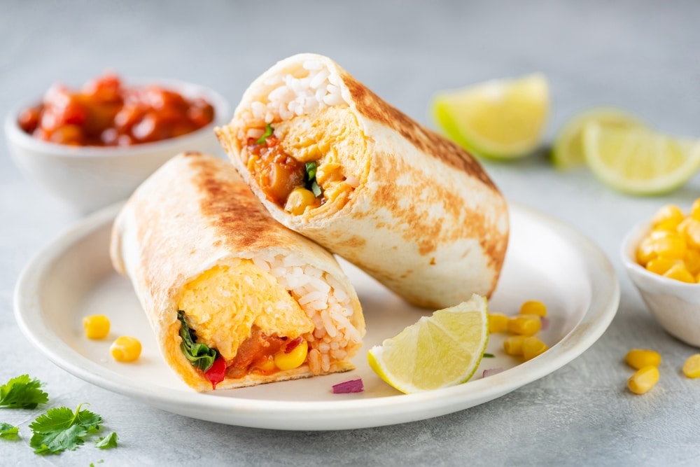 a egg and veg breakfast wrap