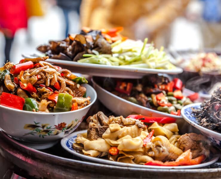 bowls of chinese food