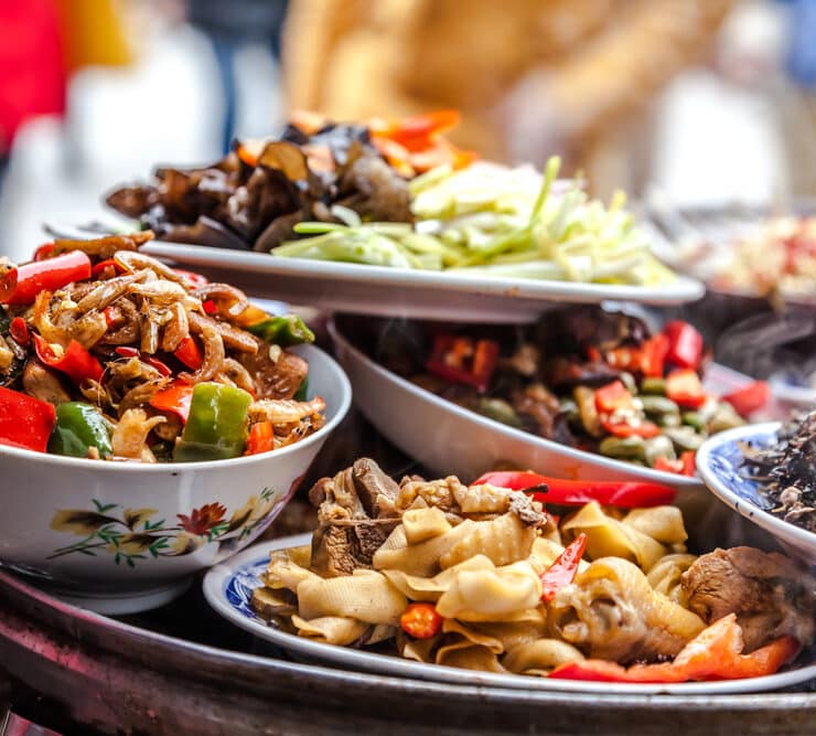 bowls of chinese food