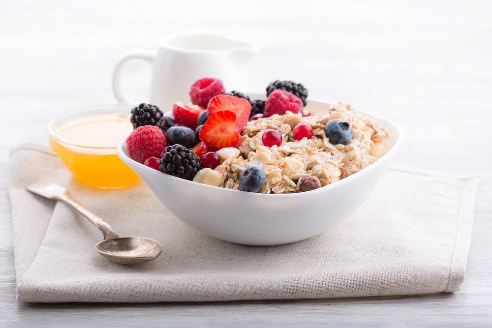 a bowl of fruit porridge