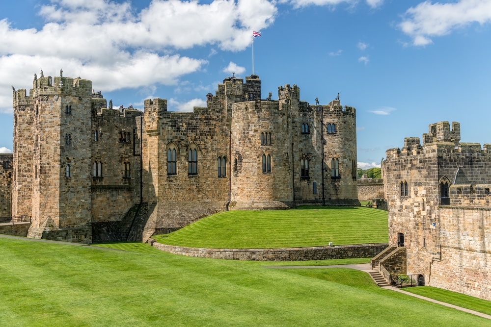 alnwick castle on a sunny day