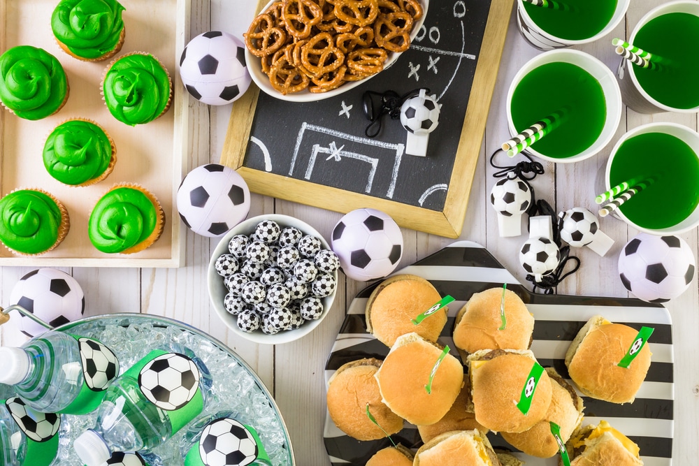 football themed snack table