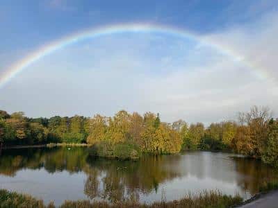 a rainbow at rouken glen park