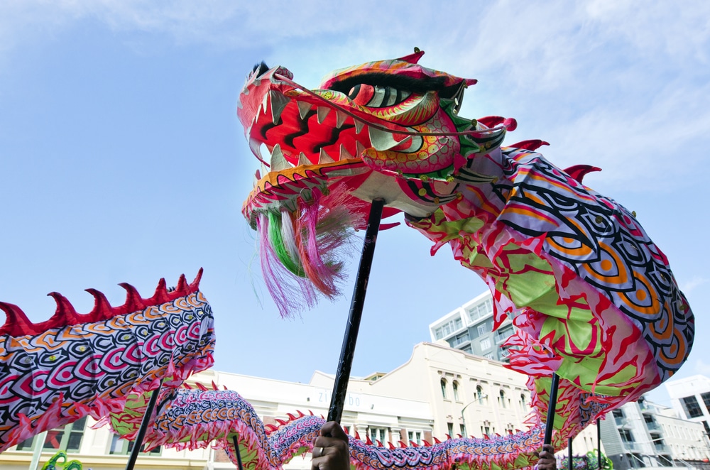 a dragon dance for chinese new year