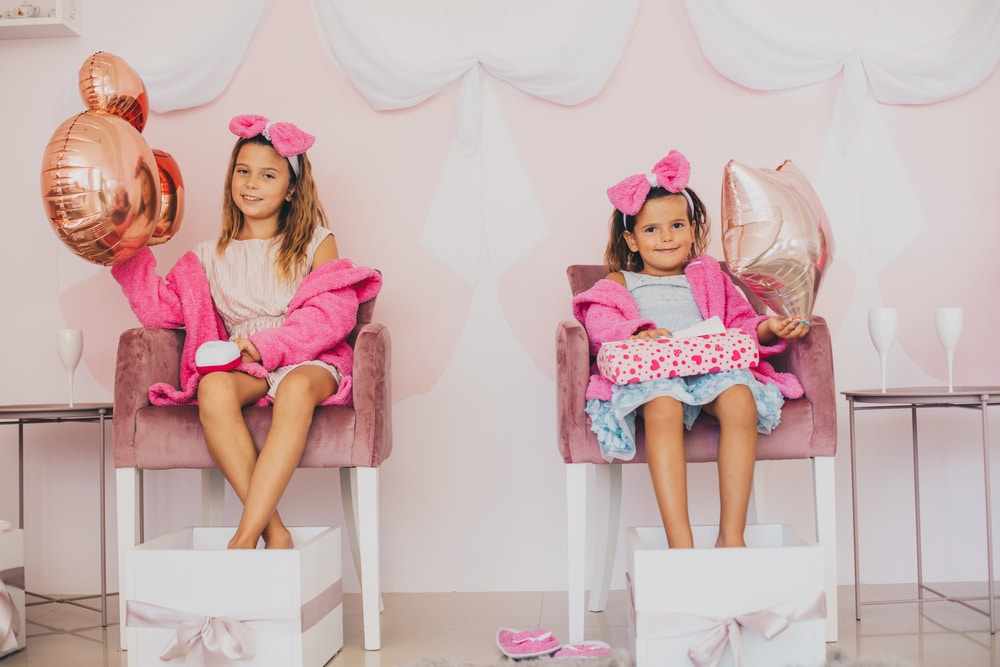 two girls being pampered