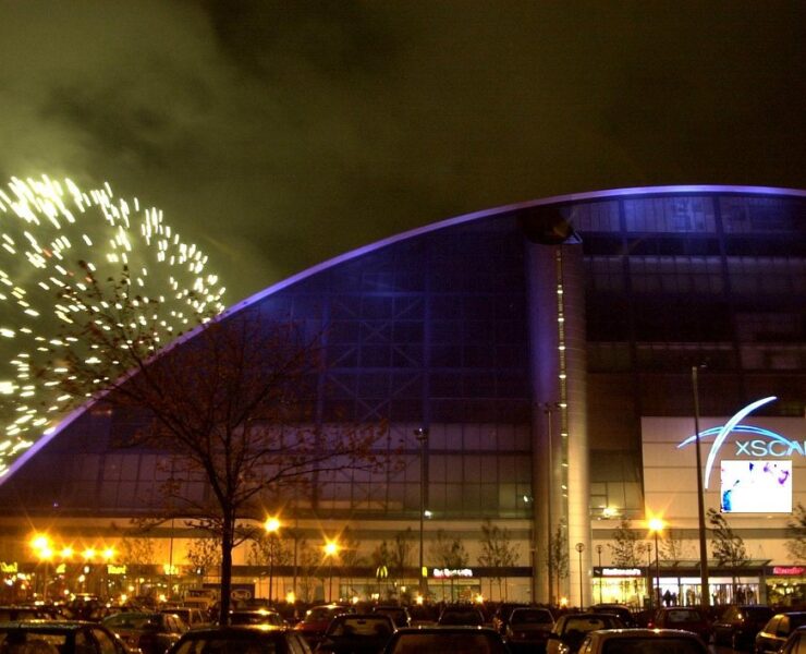 Xscape Milton Keynes Building with firework