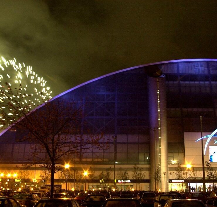 Xscape Milton Keynes Building with firework