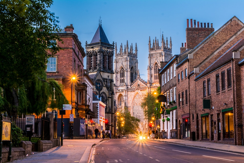 yorkshire streets at sunset