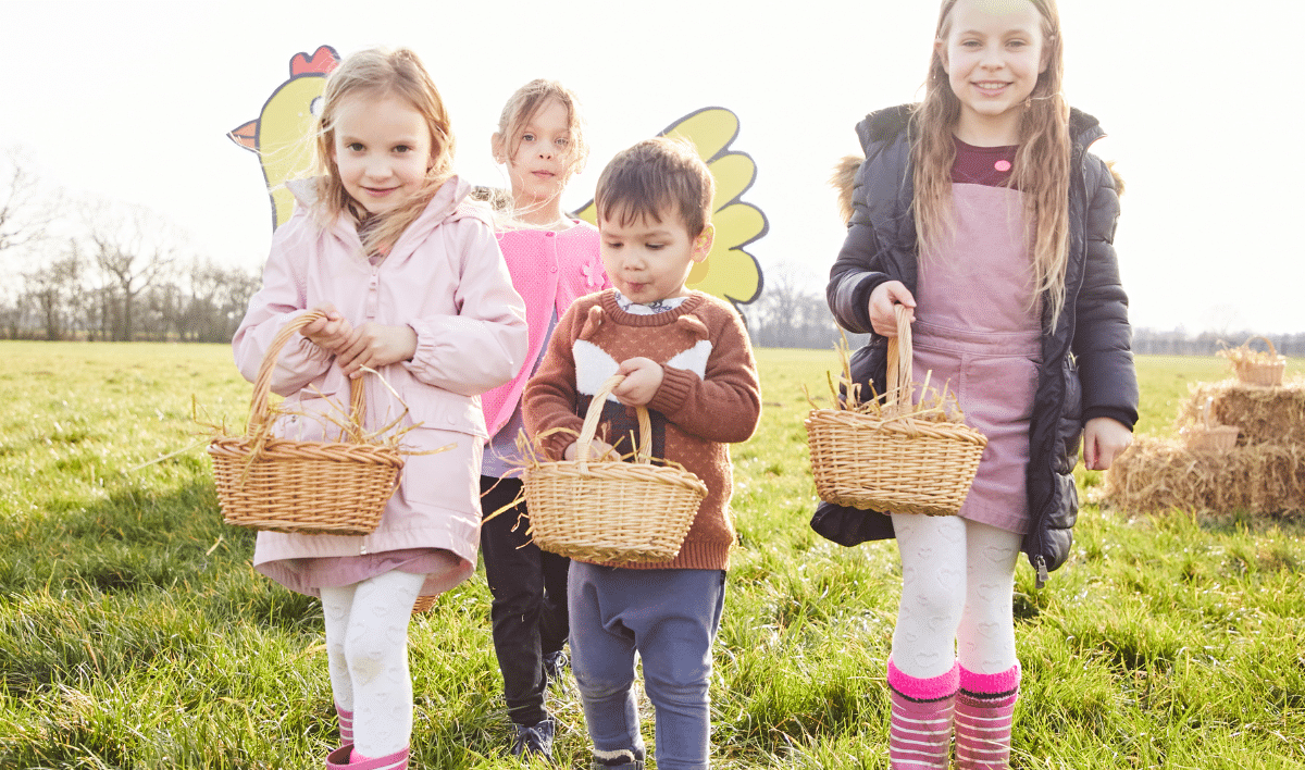 kids dressed up for easter