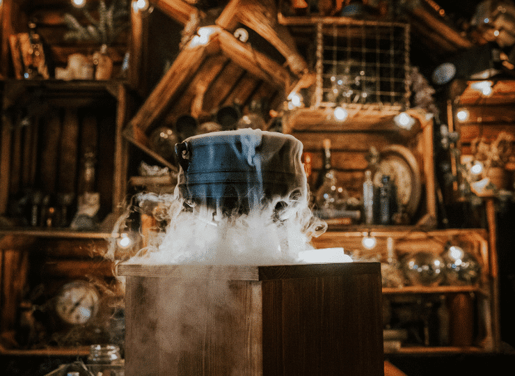 a smokey cauldron