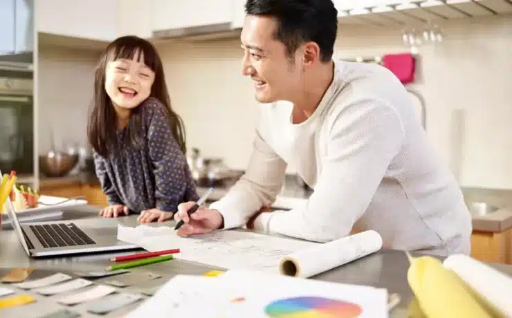 parent and child working together