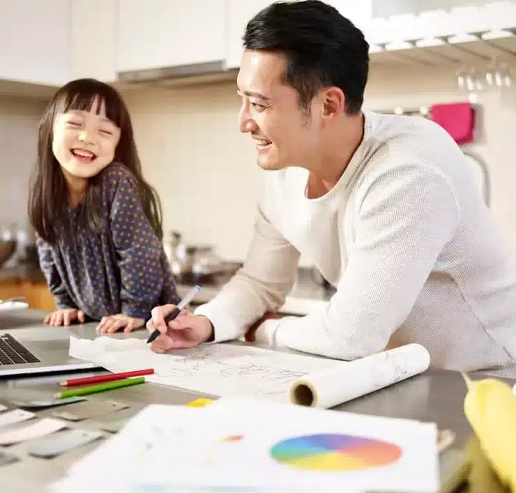 parent and child working together