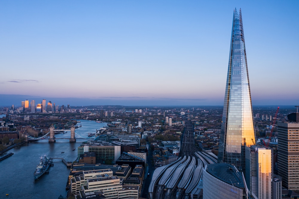 the shard against the london skyline
