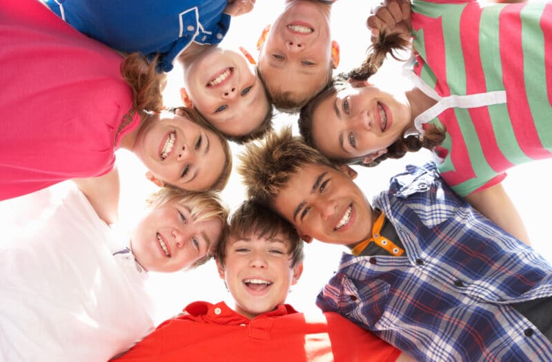 group of teenagers in a circle