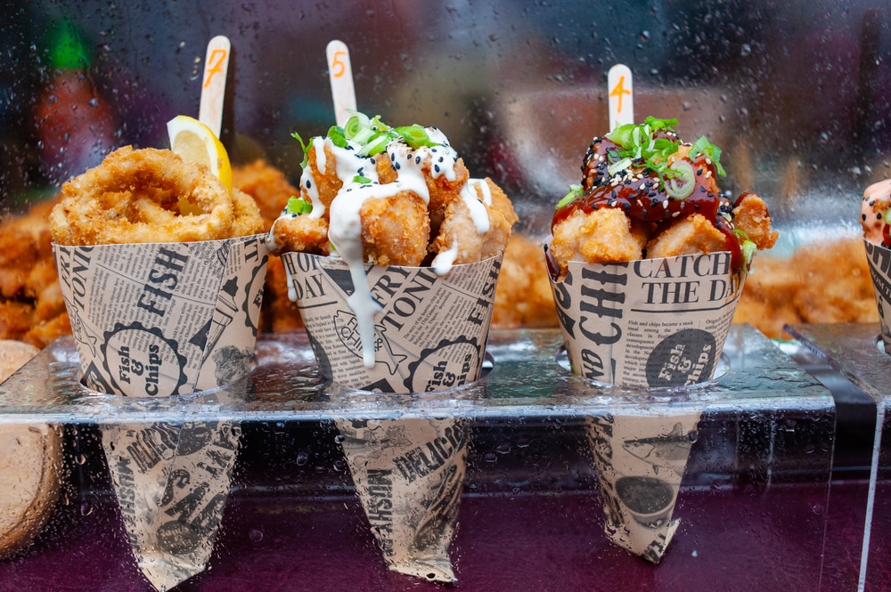 punnet of chips at a food festival