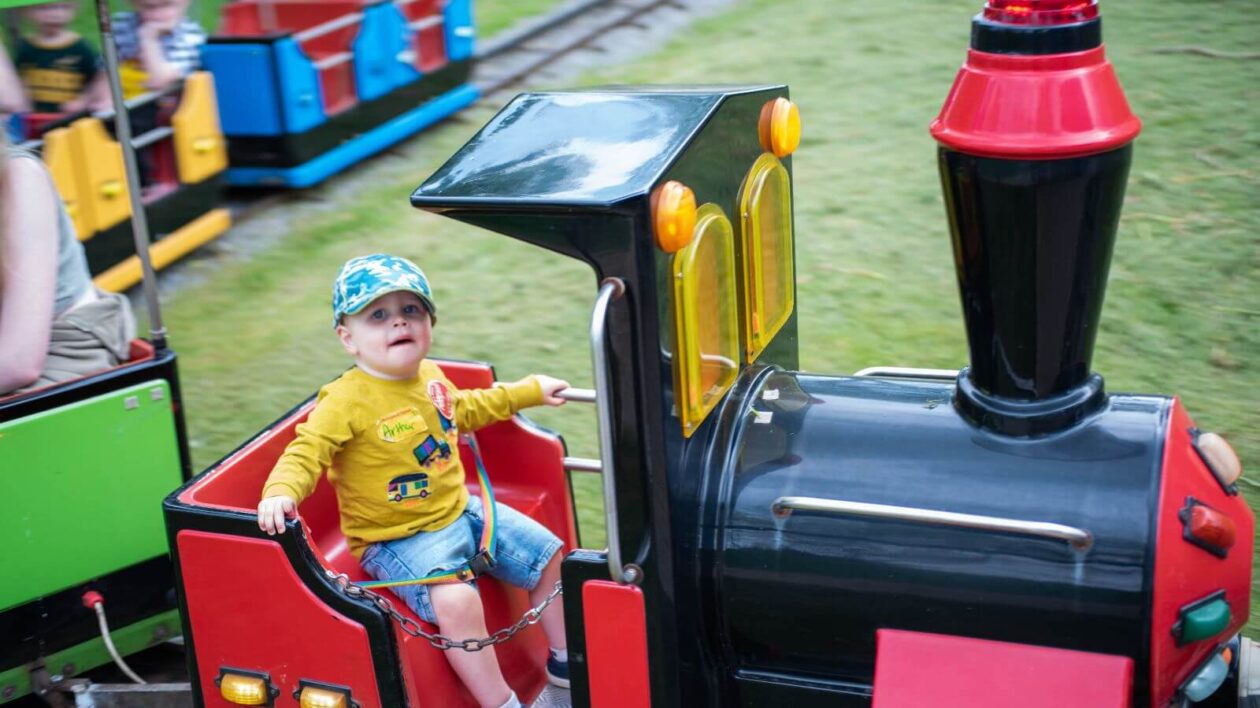 Child on train at Yorkshire Wildlife Park