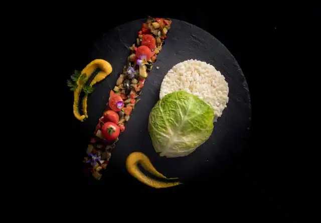 a main dish at dans le noir