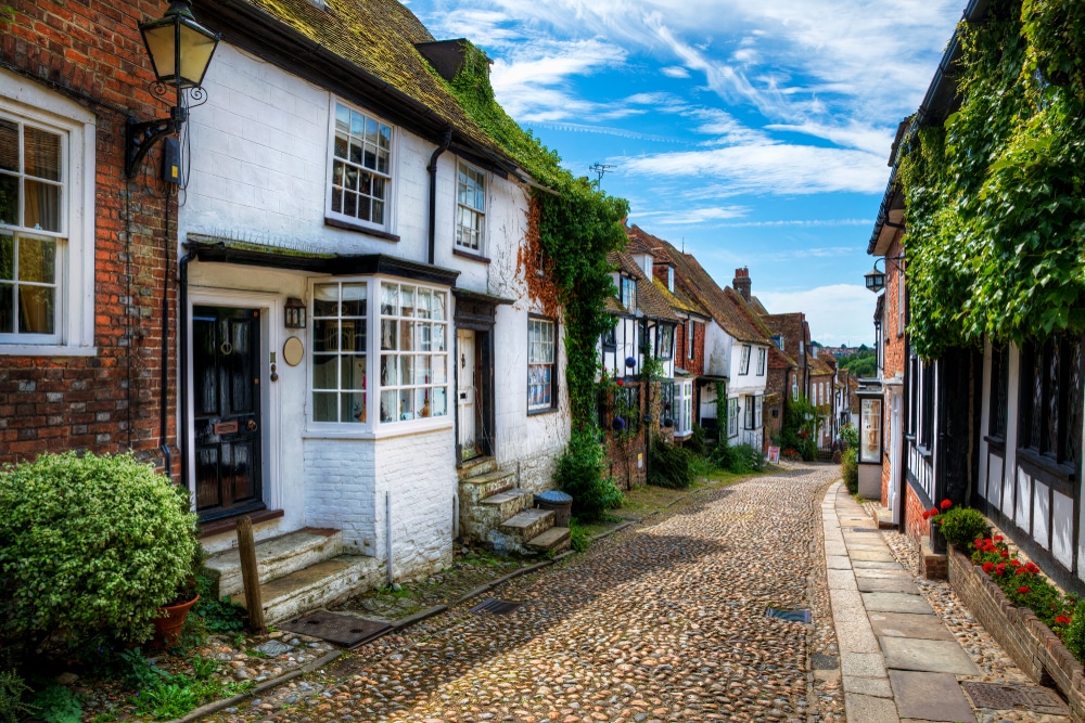 A street in the town of Rye, Camber Sands