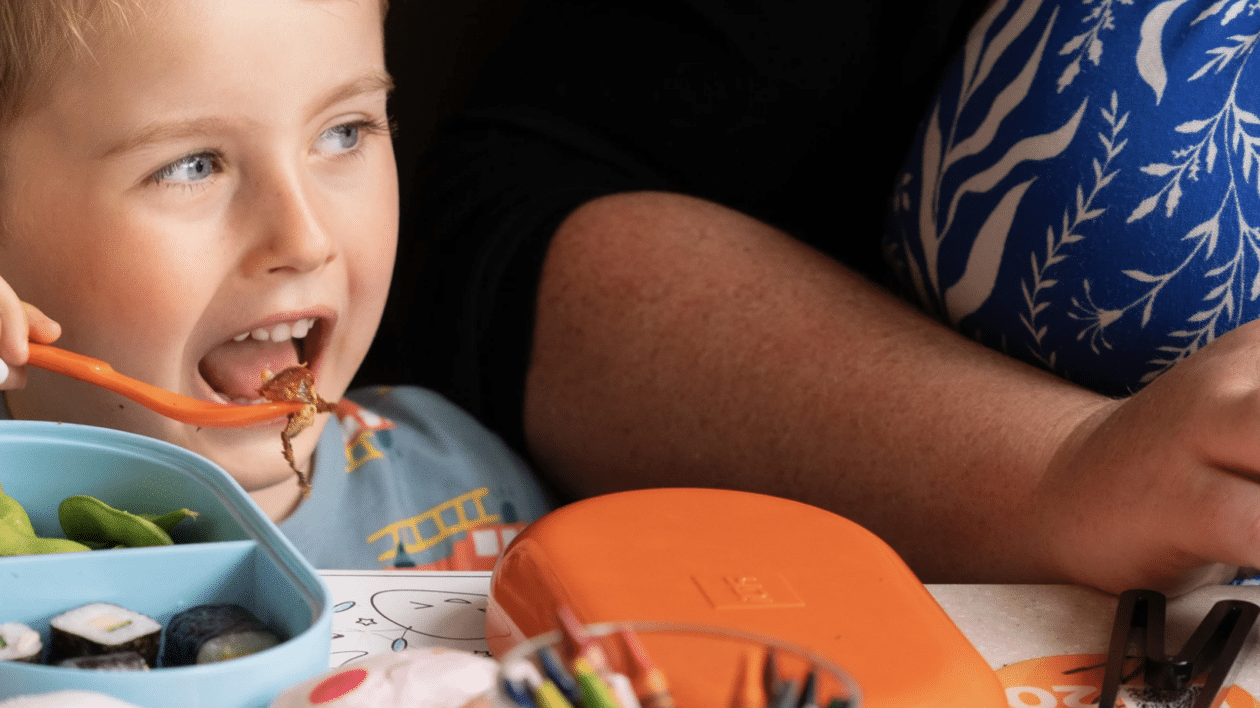 kid eating sushi at yo sushi