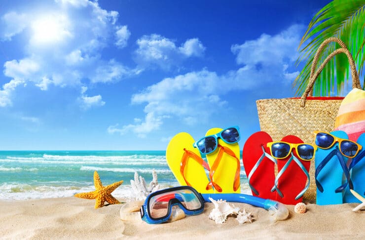 flip flops on a sunny beach