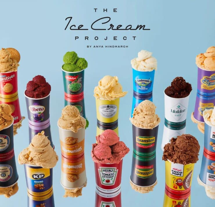 collection of anya's pantry inspired ice creams lined up next to each other