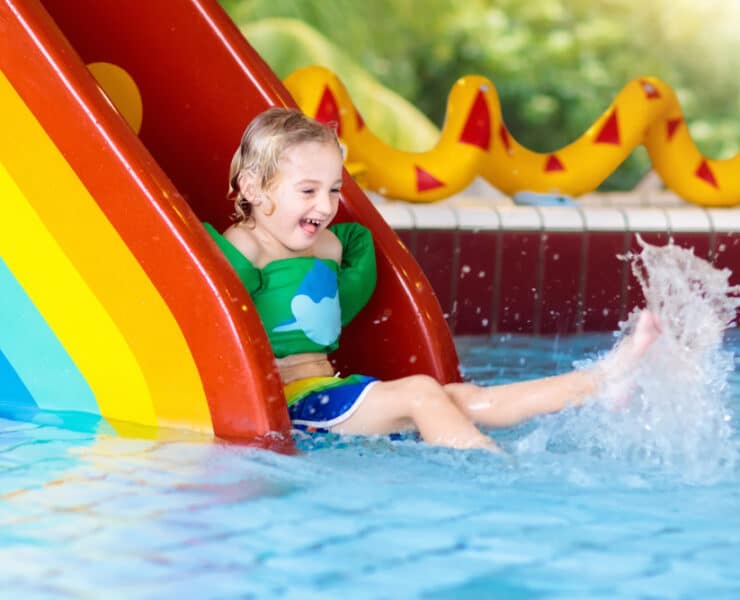 Girl indoor water park