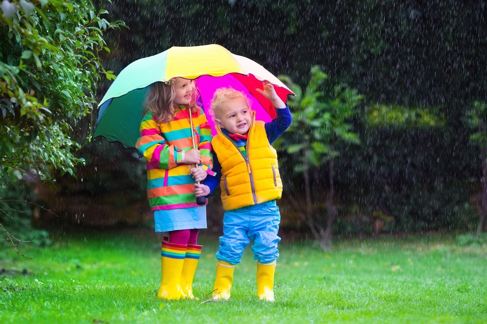 Children in rain