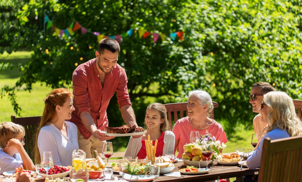 a family bbq on a sunny day