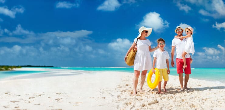 family on the beach