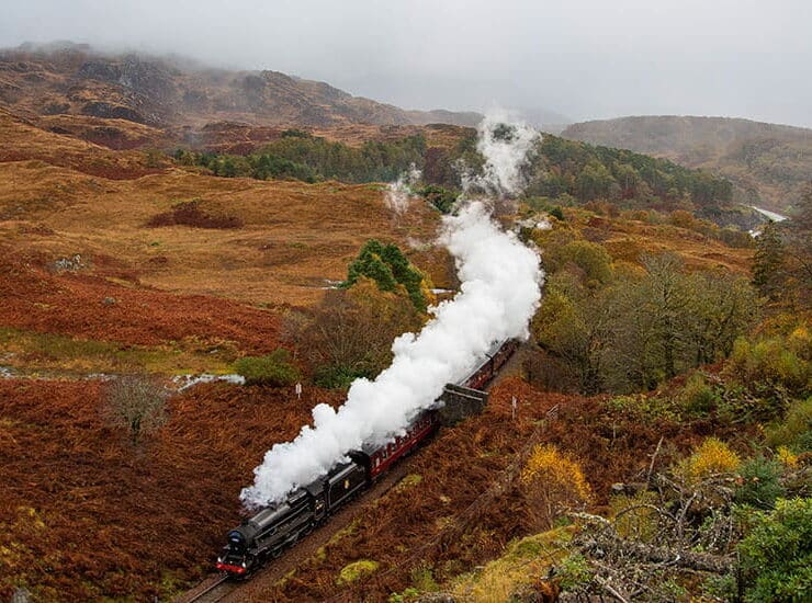 jacobite train with steam