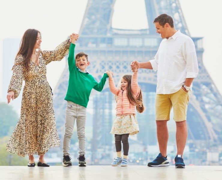 Family visiting Paris