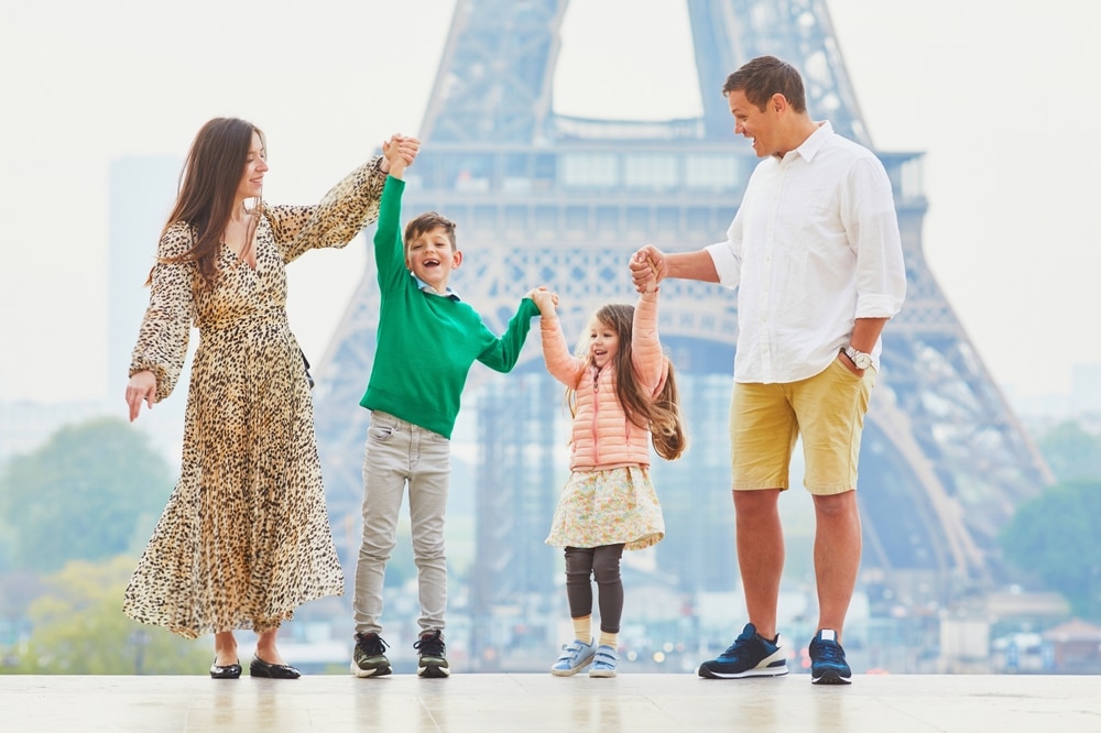 Family visiting Paris