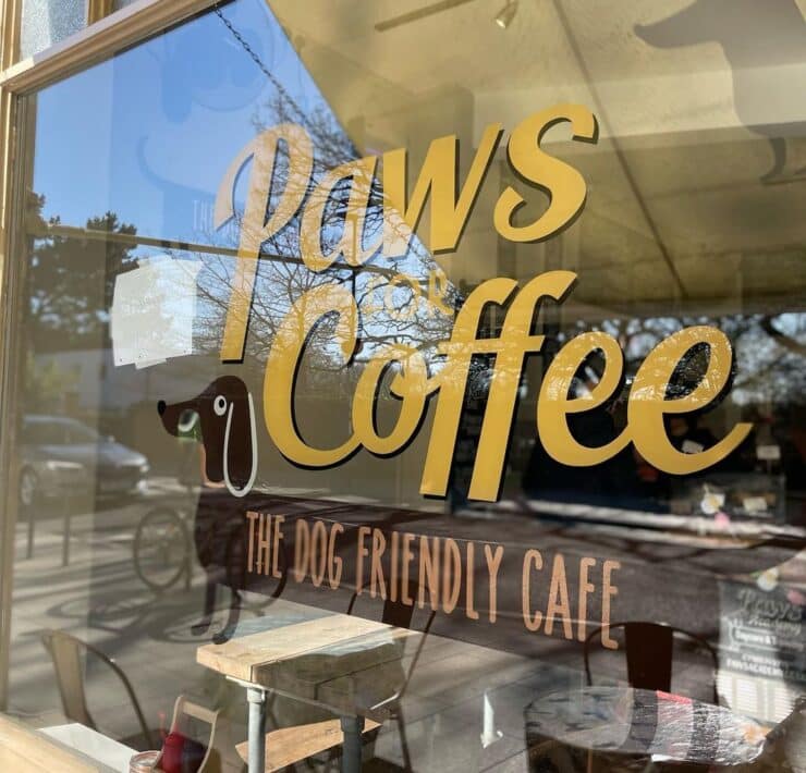 paws and coffee sign