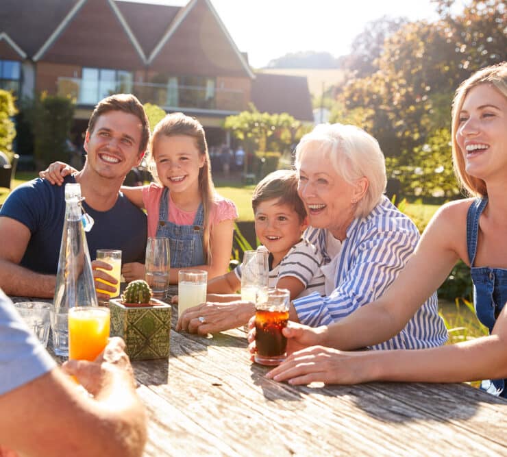 Family in Pub garden